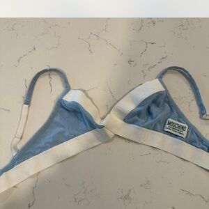 Moschino Sky Blue and White Bralette